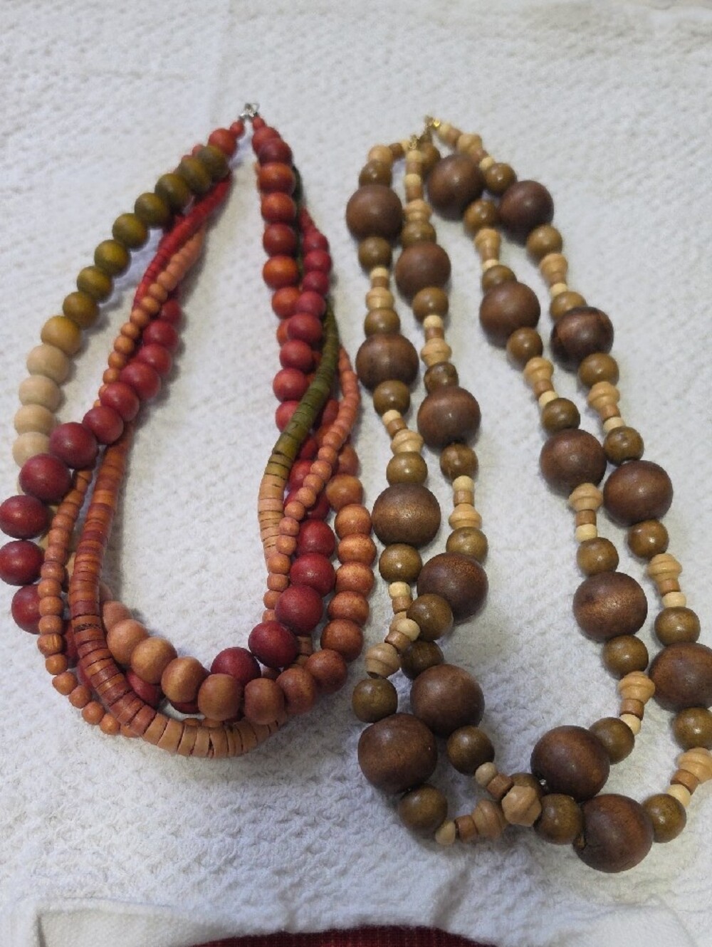 Handcrafted Multicolor & Brown Wooden Bead Necklace Set